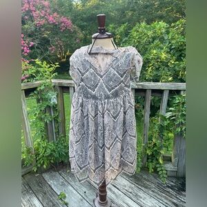 Free People Party dress lace overlay black underdress with side zip size 0